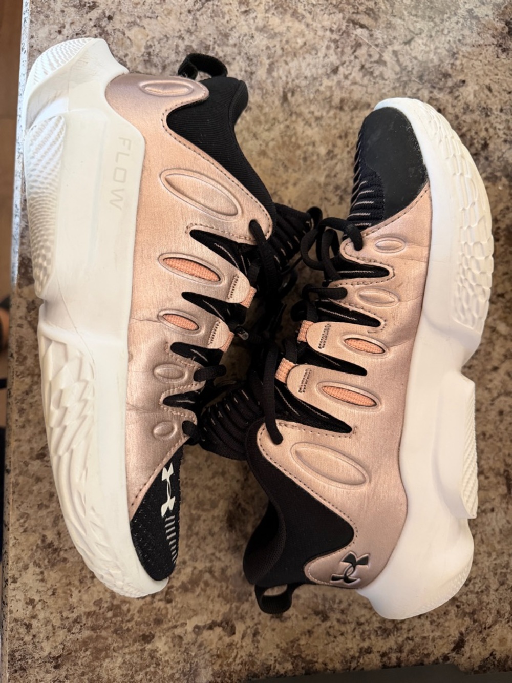 Under Armour Women's Rose Gold and Black Training Sneakers